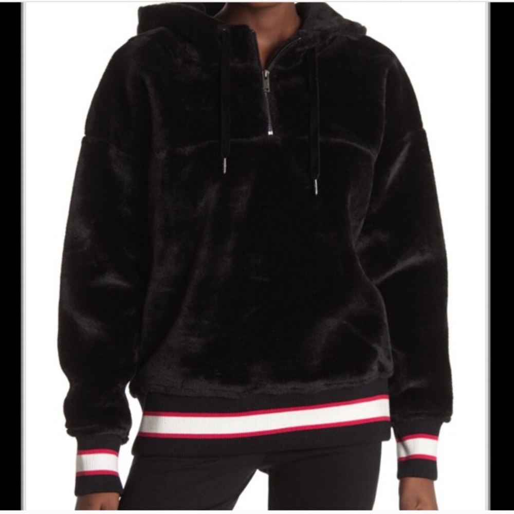 NWT UGG Kailani Sherpa Hoodie Black Pullover Soft